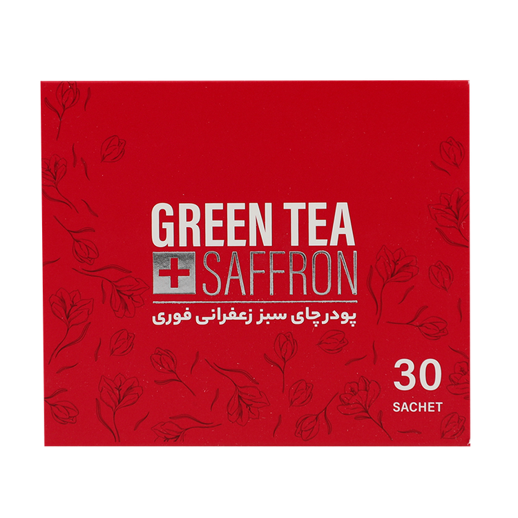 پودر عصاره چای سبز زعفرانی الن بیوتی بسته 30 عددی