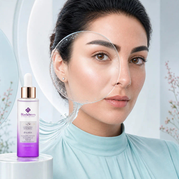 سرم صورت آبرسان و ترمیم کننده بلک بری حاوی2%هیالورونیک اسید و دکسپانتنول مناسب پوست خشک حجم40 میلی لیتر