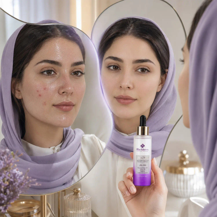 سرم صورت بلک بری حاوی 10% نیاسینامید و زینک مناسب پوست چرب حجم40 میلی لیتر